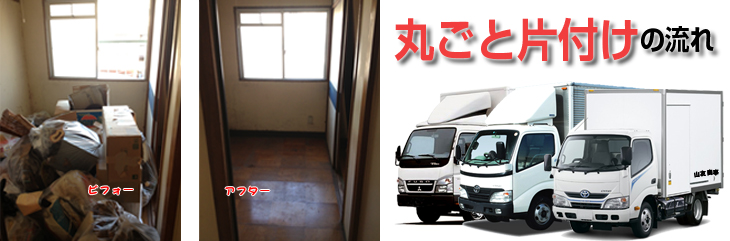 不用品回収丸ごと片付けの流れ